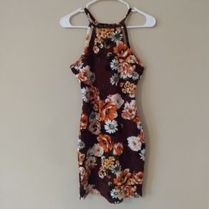 iris floral stretch dress size m